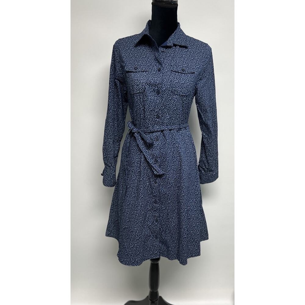 Retro Nautical Navy Blue Dress W/ Anchors Small Sailing Beach‎ Preppy Boating